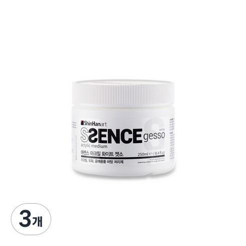 신한에쎈스 아크릴 화이트 젯소, 250ml, 3개