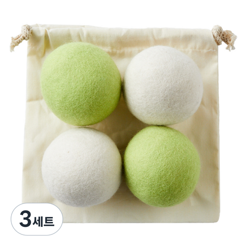 모던하우스 세탁 건조기 양모볼 2종 x 2p 세트, 네온그린, 3세트