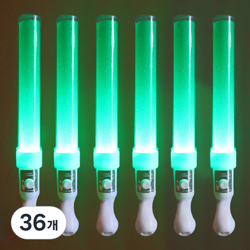 비에이비오 LED 큐티 응원 칼라 야광봉, 그린, 36개