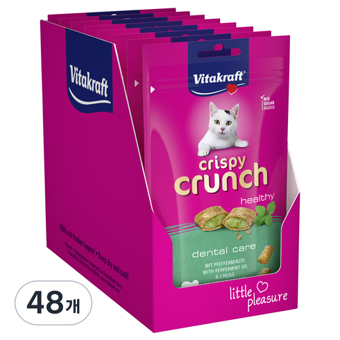 크리스피크런치 고양이 덴탈 간식, 페퍼민트, 60g, 48개