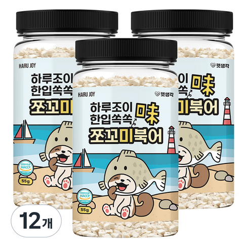 하루조이 강아지 한입쏙쏙 쪼꼬미 트릿, 북어, 55g, 12개