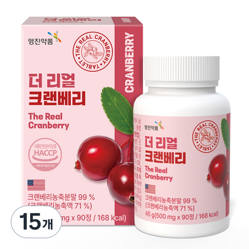 영진약품 더 리얼 크랜베리, 90정, 15개