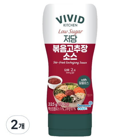 비비드키친 저당 볶음고추장소스, 325g, 2개