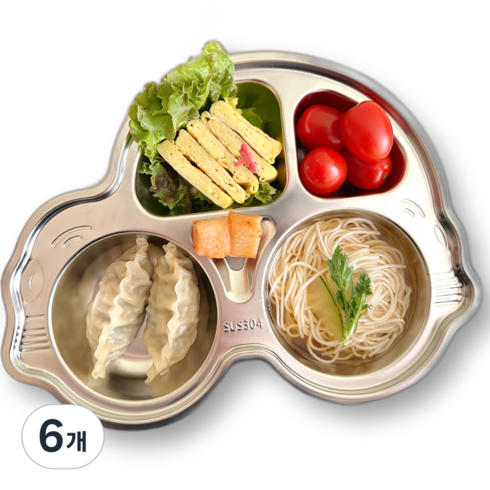 달링베베 유아용 스테인리스 식판, 자동차, 단품, 6개