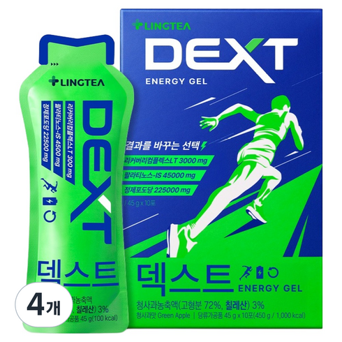 링티 덱스트 에너지젤 청사과맛 10p, 450g, 4개