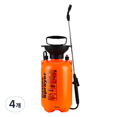 어반카 차량용 포트 압축 분무기 5L, 4개, 오렌지