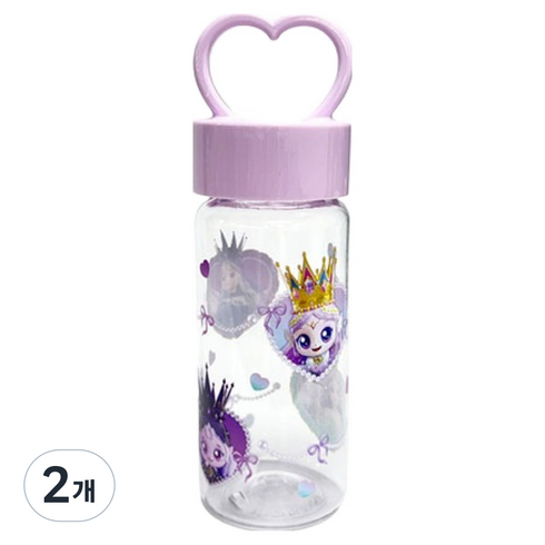 르번 프린세스 캐치 티니핑 하트손잡이 보틀 레전드핑, 혼합색상, 2개, 380ml