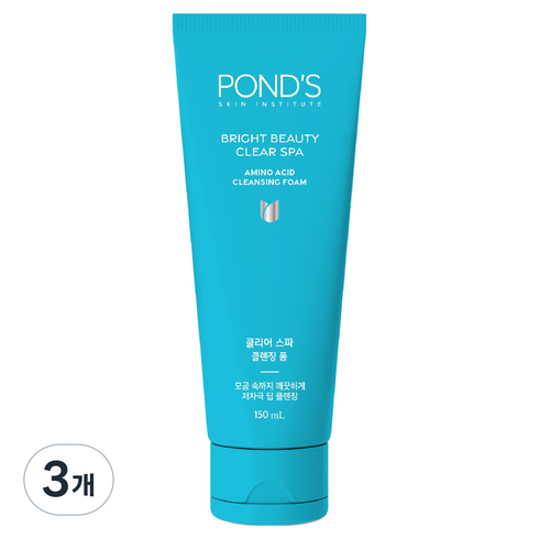 폰즈 브라이트 뷰티 클리어 스파 아미노 애시드 클렌징폼, 150ml, 3개