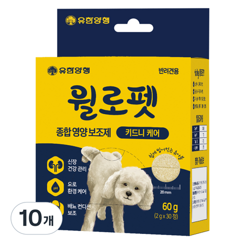 윌로펫 반려견 종합영양보조제 키드니 케어, 10개, 신장, 30정