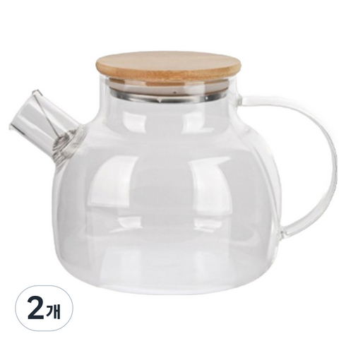 인블룸 유리 티포트, 투명, 2개, 1L