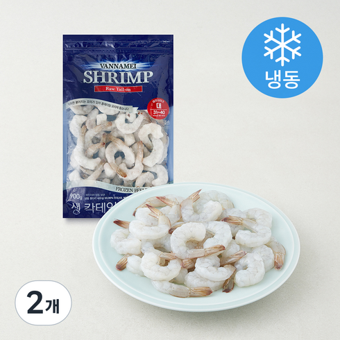 팜앤푸드 생 칵테일 새우 31~40입 (냉동), 900g, 2개