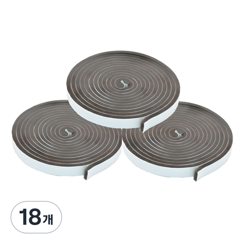 바로문풍지 사계절 우레탄 국내 생산 문풍지 9mm x 18mm x 3m, 18개
