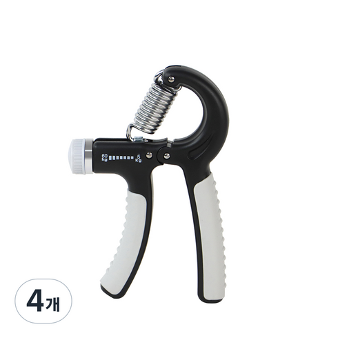 코멧 스포츠 강도조절 악력기(5~60 kg), 블랙+그레이(카운팅 기능) / (저소음), 4개