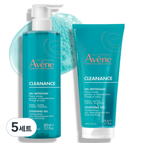 아벤느 클리낭스 약산성 밸런싱 클렌징 젤 400ml + 200ml 세트, 5세트