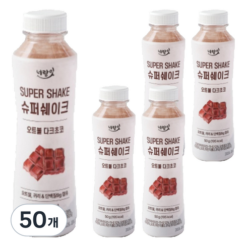 너랑잇 슈퍼쉐이크 오트볼 다크초코, 50개, 50g