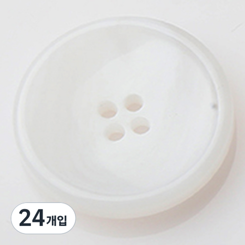 카페인 유광 단추 25mm, 화이트, 24개입
