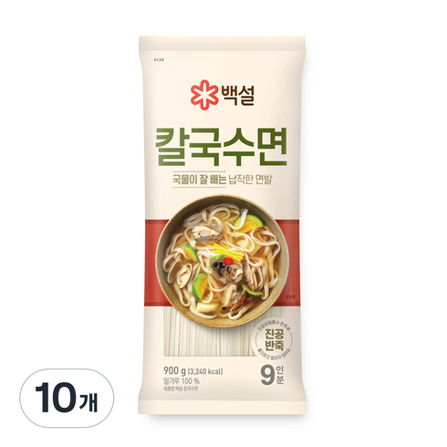 백설 칼국수면, 10개, 900g