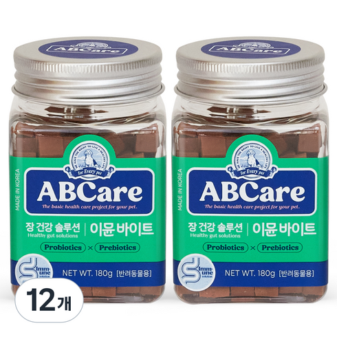 에이비씨케어 반려동물 바이트 영양제, 180g, 장건강/유산균, 12개