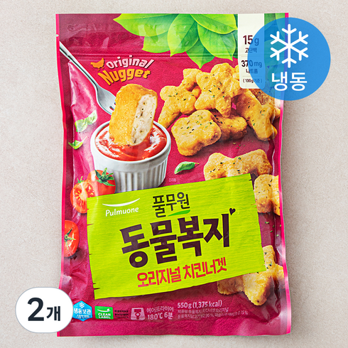 동물복지치킨너겟 오리지널, 550g, 2개