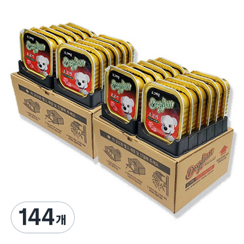 도그피앙 강아지 영양간식 사각캔, 소, 100g, 144개