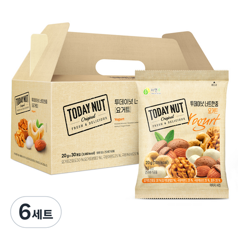투데이넛 너트한줌 요거트 견과세트 600g, 6세트