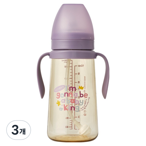 마더케이 베이직 PPSU 베베 추 빨대컵, 300ml, 3개, 라일락