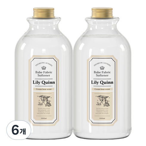 릴리퀸 유아 섬유유연제 크림베어, 6개, 1L