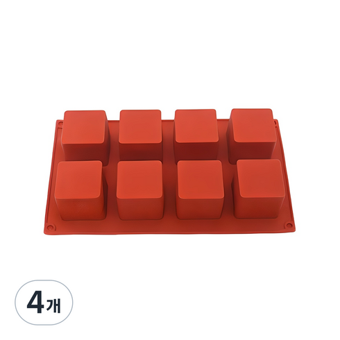 큐브 8구 실리콘 베이킹몰드, 4개