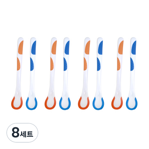 피셔프라이스 온도감지 이유식스푼 2종 세트, 혼합 색상, 8세트