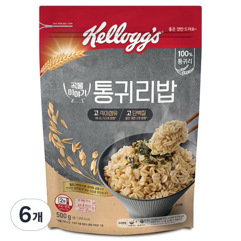 켈로그 통귀리밥, 500g, 6개