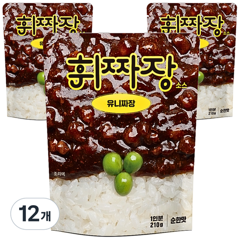 휘카레 휘짜장 유니짜장 순한맛, 12개, 210g