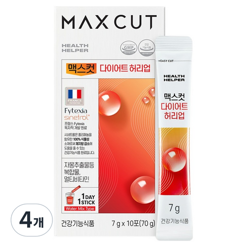 헬스헬퍼 맥스컷 다이어트 허리업 10p, 70g, 4개