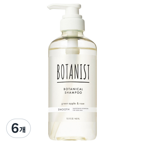 보타니스트 보타니컬 샴푸 스무스 그린애플 로즈향, 460ml, 6개