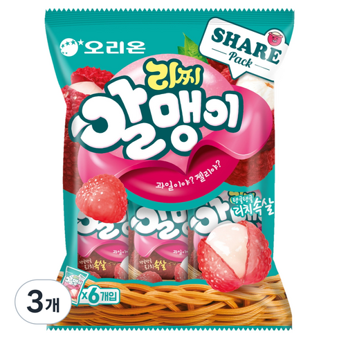 오리온 리찌알맹이 젤리 6개입, 216g, 3개