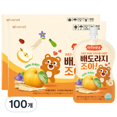 아이배냇 배도라지조아 음료, 100ml, 100개