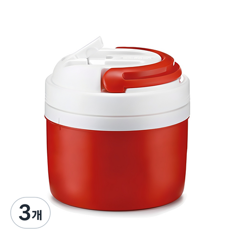 로이첸 미니비 보냉보온통, 레드, 2.3L, 3개