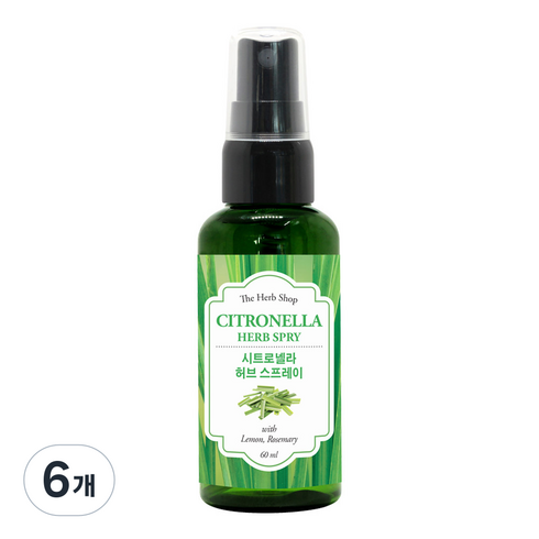 더허브샵 시트로넬라 허브 바디스프레이, 60ml, 6개