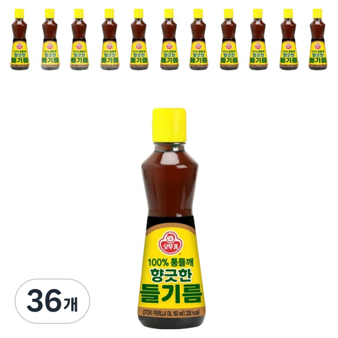 오뚜기 향긋한 들기름, 160ml, 36개