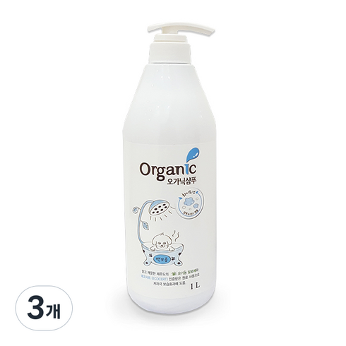 예삐 반려동물 화이트닝 오가닉 샴푸, 1L, 1개입, 3개