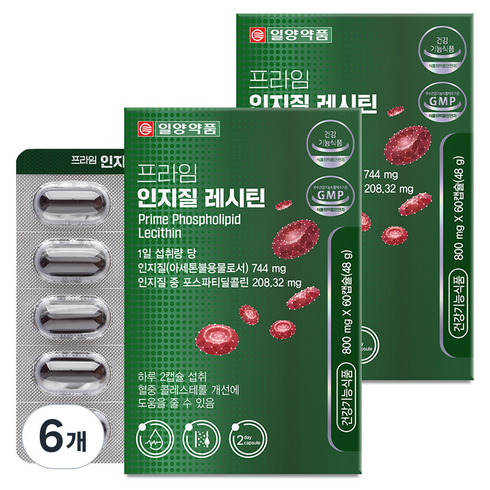 일양약품 프라임 인지질 레시틴 48g, 60정, 6개