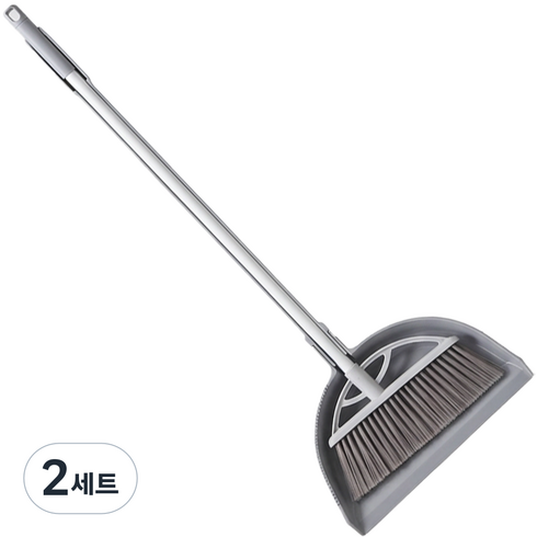 엠비코 빗자루 쓰레받기 세트 A, 2세트, 그레이