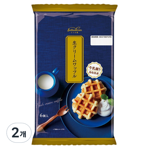 마루나카 생크림 와플 6p, 2개, 180g