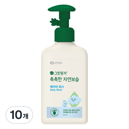 그린핑거 촉촉한 자연보습 베이비 워시, 320ml, 10개