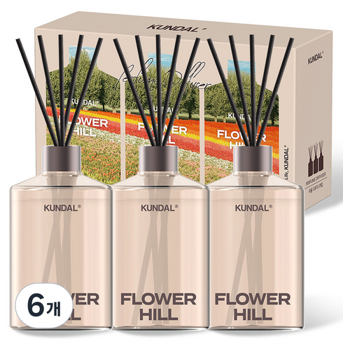 쿤달 퍼퓸 디퓨저 선물세트, 플라워힐, 500ml, 6개