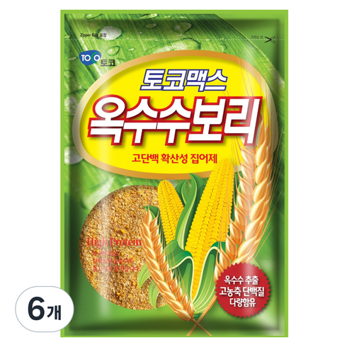 토코맥스 옥수수보리 떡밥, 450g, 6개