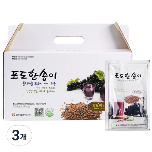 김재식헬스푸드 포도한송이 포도즙, 100ml, 90개