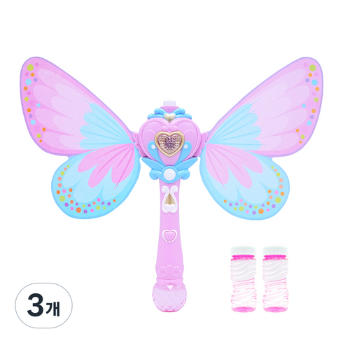 비앤씨 나비 비누방울 봉 + 버블용액 100ml x 2p, 혼합색상, 3개