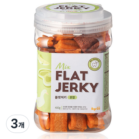 비그리 플랫져키 강아지 껌, 소고기 + 오리 + 연어 혼합맛, 3개, 400g