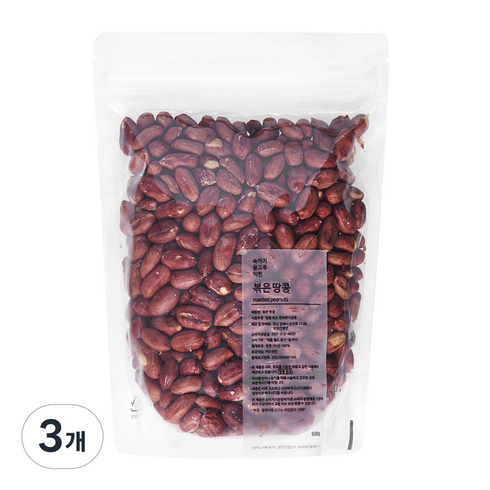 방앗간청년 볶은 땅콩, 500g, 3개