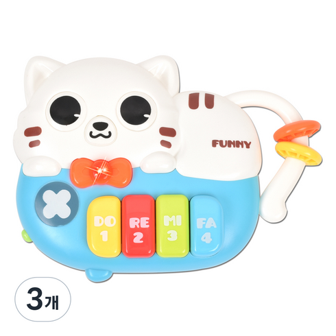 고양이 유아 피아노 멜로디 완구, 파랑, 3개